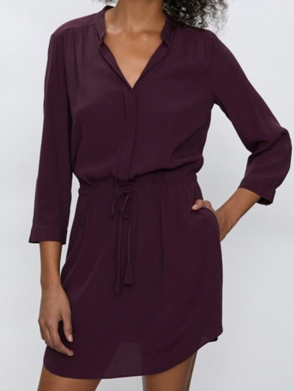 Babaton by Aritzia Bennett Dress Women's Deep Plum Autumnal Romantic Goth